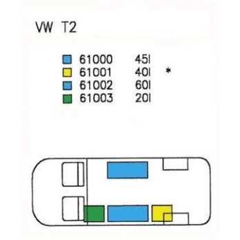 Zbiornik na wodę do VW T2 - 45 l