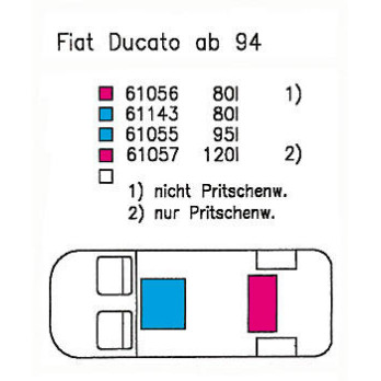 Zbiornik na wodę 80 l - Fiat Ducato i identyczne lata produkcji 1994-2006 - EV 1711