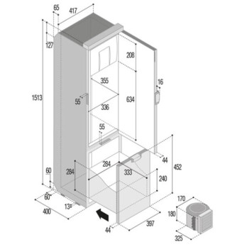 Lodówka SLIM 150 CHR - Szara